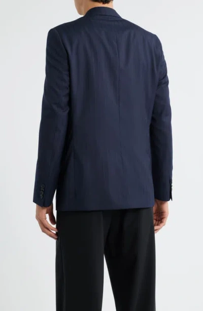Allsaints Rawdon Slim Fit Stripe Super 100s Wool Sport Coat In Blue