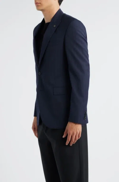Allsaints Rawdon Slim Fit Stripe Super 100s Wool Sport Coat In Blue