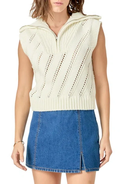 English Factory Half-zip Sweater Vest In Black