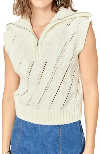 English Factory Half-zip Sweater Vest In Black