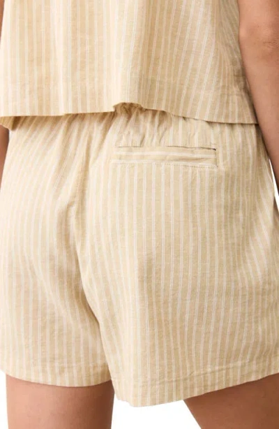 Marine Layer Allison Stripe Hemp Blend Shorts In Brown