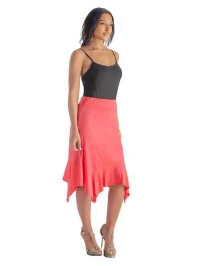 24seven Comfort Apparel Knee Length Elastic Waist Handkerchief Skirt In Multi