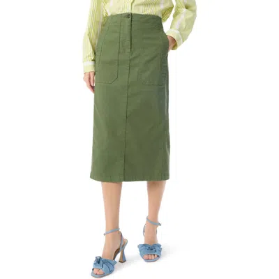 Dee Ocleppo Alma Stretch Cotton Utility Skirt In Gray
