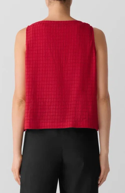 Eileen Fisher Jewel Neck Organic Cotton Vest In Red