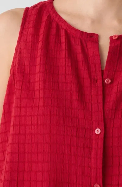 Eileen Fisher Jewel Neck Organic Cotton Vest In Red