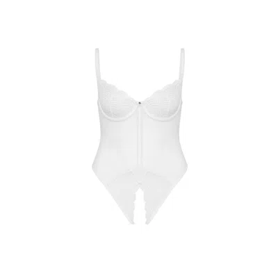 House Of Silk Women's Béatrice Ouvert White Bodysuit
