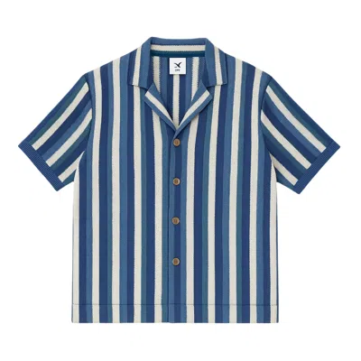 Live Kolibri Men's Blue / Green / Neutrals Hand-woven, Button-up Shirt