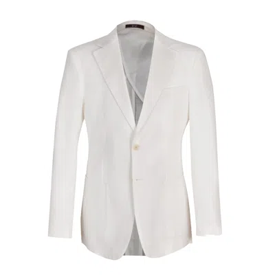 David Wej Men's Hugo Linen Single Breasted Blazer - White