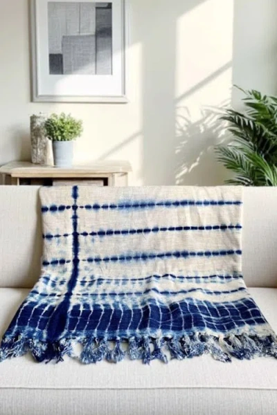 Pillowpia Indigo Shibori Throw
