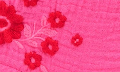 Mini Boden Kids' Floral Embroidered Cotton Gauze Shorts In Pink