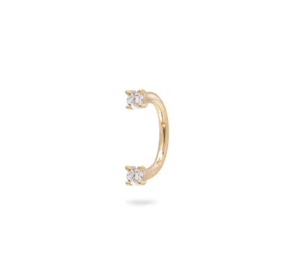 Zohreh V. Jewellery Women's Lab Grown Diamond U Bar Earring 14k Gold