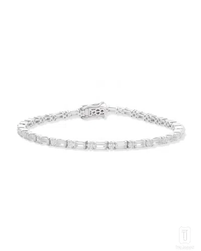 The Jewelz Women's White / Silver / Neutrals Whispers Of Light Silver Tennis Bracelet