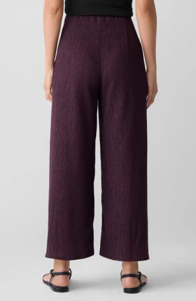 Eileen Fisher Crinkled High Waist Ankle Wide Legs In Gold