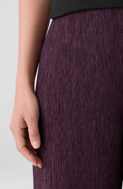 Eileen Fisher Crinkled High Waist Ankle Wide Legs In Gold