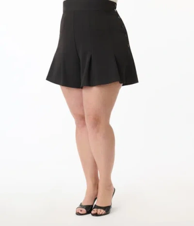 Unique Vintage Plus Size Joyce Shorts In Black