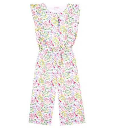 La Coqueta Floral Cotton Jumpsuit In White
