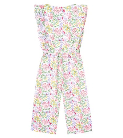 La Coqueta Floral Cotton Jumpsuit In White
