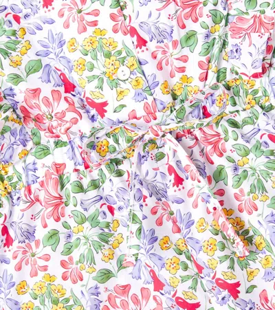 La Coqueta Floral Cotton Jumpsuit In White