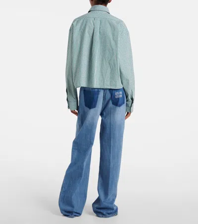 Miu Miu Check Cropped Button-front Shirt