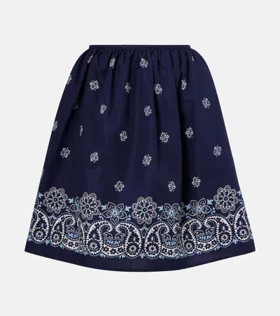 Miu Miu Bandana Cotton And Linen Miniskirt