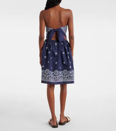 Miu Miu Bandana Cotton And Linen Miniskirt