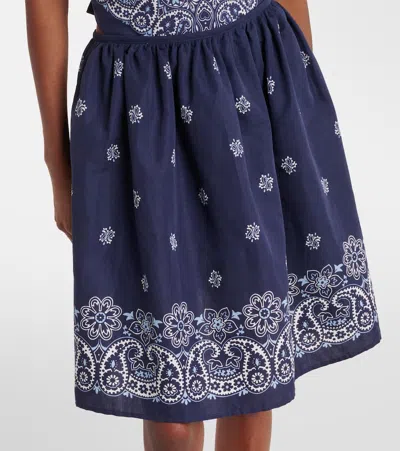 Miu Miu Bandana Cotton And Linen Miniskirt