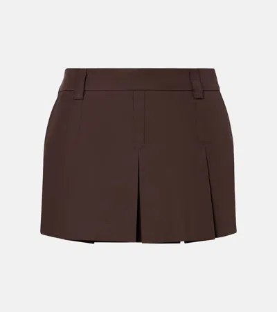 Miu Miu Logo Cotton-blend Miniskirt