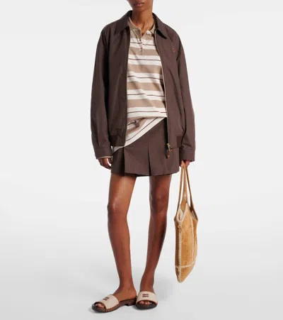 Miu Miu Logo Cotton-blend Miniskirt