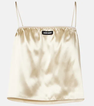 Miu Miu Satin Camisole In Nude