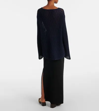 Khaite Elowen Open-knit Cotton-blend Sweater