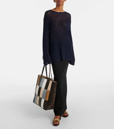 Khaite Elowen Open-knit Cotton-blend Sweater
