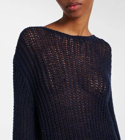 Khaite Elowen Open-knit Cotton-blend Sweater