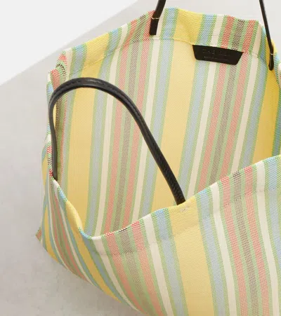 The Row Barn Mini Striped Mesh Tote Bag