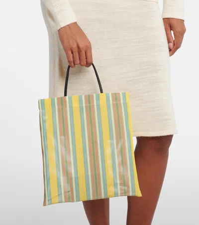 The Row Barn Mini Striped Mesh Tote Bag
