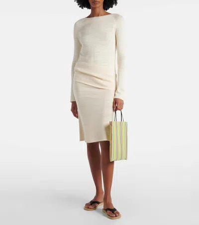 The Row Barn Mini Striped Mesh Tote Bag