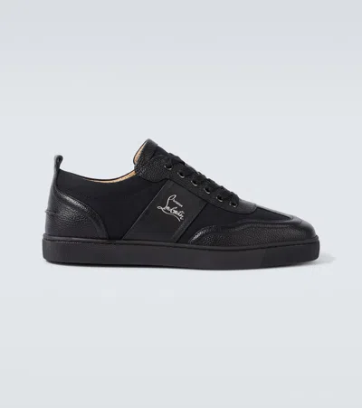 Christian Louboutin Retero Full-grain Leather-trimmed Canvas Sneakers
