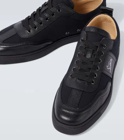Christian Louboutin Retero Full-grain Leather-trimmed Canvas Sneakers