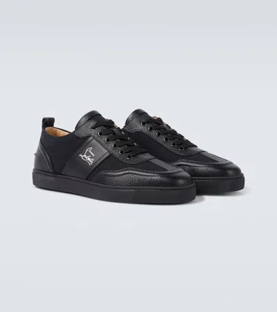 Christian Louboutin Retero Full-grain Leather-trimmed Canvas Sneakers