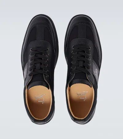 Christian Louboutin Retero Full-grain Leather-trimmed Canvas Sneakers