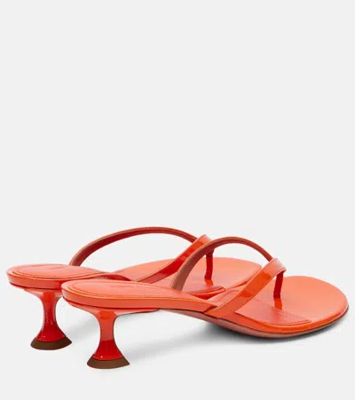 Amina Muaddi Juliette 45 Patent Leather Thong Sandals