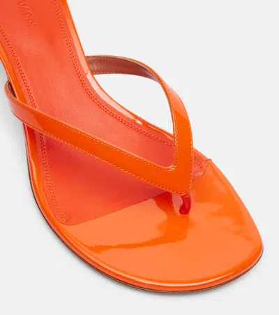 Amina Muaddi Juliette 45 Patent Leather Thong Sandals