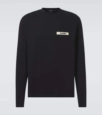 Jacquemus Crewneck Sweatshirt Le Gros Grain In Black