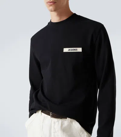 Jacquemus Crewneck Sweatshirt Le Gros Grain In Black
