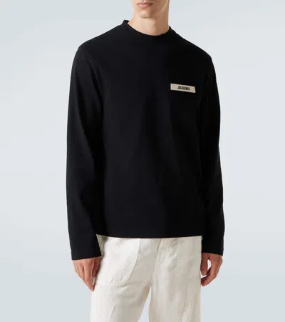 Jacquemus Crewneck Sweatshirt Le Gros Grain In Black
