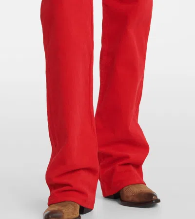 Prada Cotton Corduroy Wide-leg Pants In Red