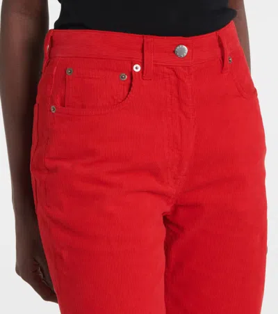 Prada Cotton Corduroy Wide-leg Pants In Red