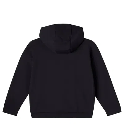 Versace Medusa Embellished Cotton Fleece Hoodie In Black