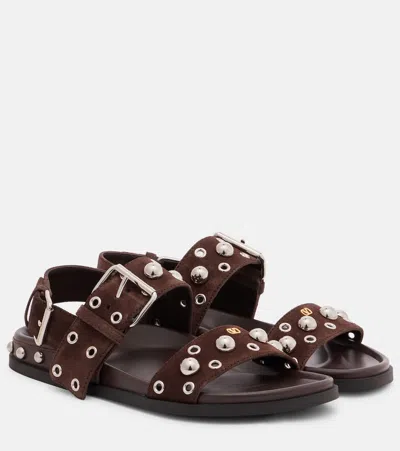 Valentino Nellcôte Studded Suede Sandals
