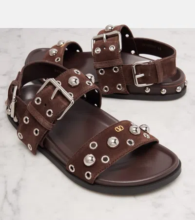 Valentino Nellcôte Studded Suede Sandals