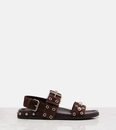 Valentino Nellcôte Studded Suede Sandals